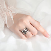 Silver Knot Cross Stack Ring